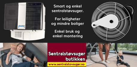 Puzer Easy sentralstøvsuger med slangetrommel og slangesett. Med Hepafilter og integrert sugekontakt. - Bilde 3