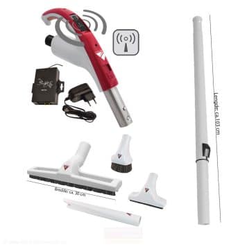 Retraflex håndtak med trådløs AV-PÅ bryter og mottaker - V2 868 MHz + Børstesett med teleskoprør