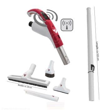 Retraflex håndtak med trådløs AV-PÅ bryter - V2 868 MHz + Børstesett med teleskoprør