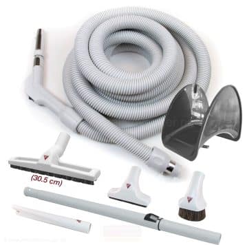 Plastiflex Slange /børstesett med start / stoppbryter på håndtaket. Original slange til sentralstøvsugere