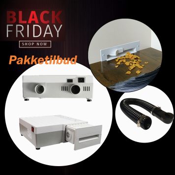 Black Week Pakketilbud: Feieluke med kompakt sentralstøvsuger - Ferdig til bruk i kjøkkensokkelen!