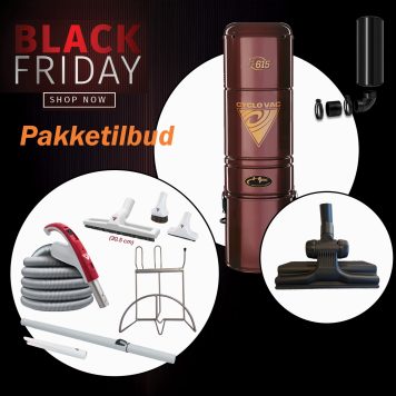 Black Week Pakketilbud: Cyclovac Sentralstøvsuger med slange og børstesett
